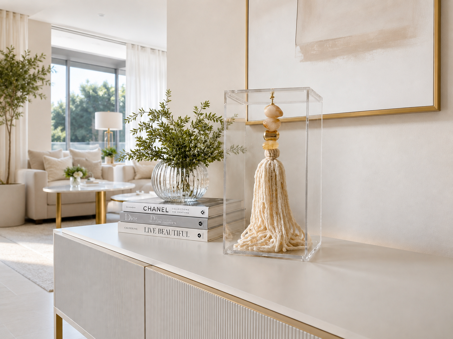 Tassel Off-White em Acrílico